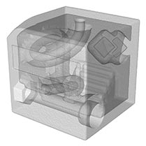 CT scan of a plastic workpiece structure and composition
